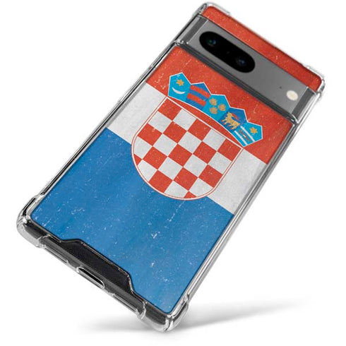 Croatia Flag Distressed Google Pixel 8 Clear Case
